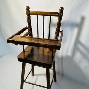 Vintage Wooden Baby Doll Play Highchair (READ)